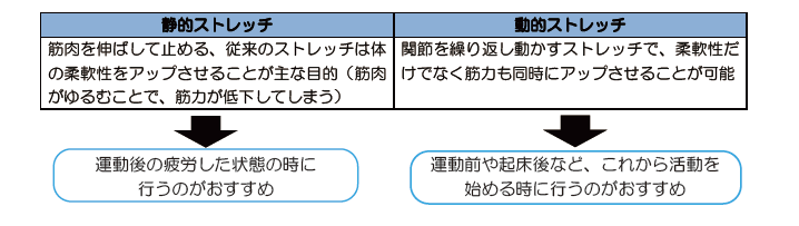 静的ストレッチと動的ストレッチ