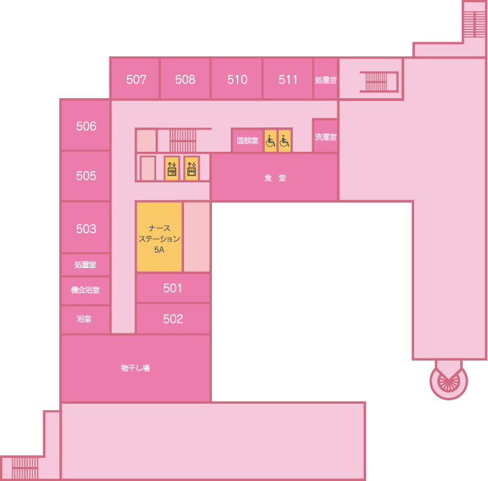 【本館フロアマップ】5F　5A病棟  回復期リハビリテーション病棟